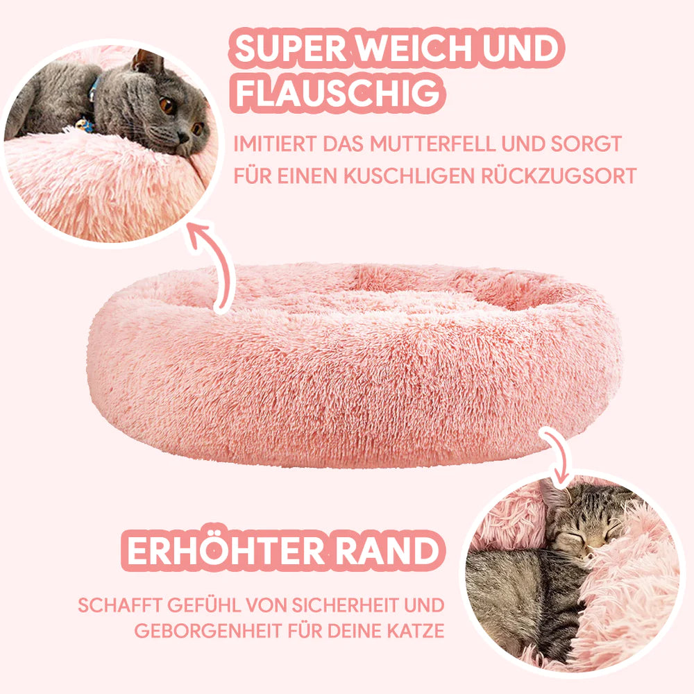 Gemütliches Katzenbett "Wolke 7" - das besondere Katzenkörbchen - flauschig, waschbar, wasserfest__testieger_orthopädisch_super weich und flauschig