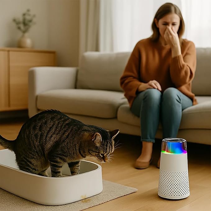 FurFresh by PurrAir Luftreiniger gegen Katzengeruch – Tiergeruchs-Entferner für Katzen & Haustiere - leise & kompakt fürs Schlafzimmer