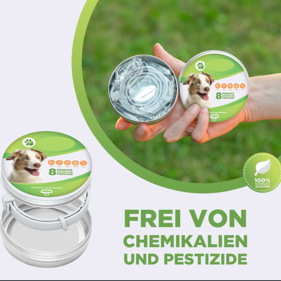 Anti Zecken & Flöhe Halsband für Hunde und Katzen mit ätherischen Ölen - wirkt 8 Monate lang_natürliches mittel gegen zecken_1.