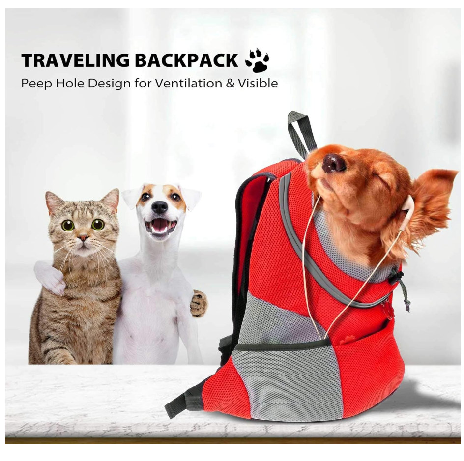 Hunde-Tragerucksack für kleine & mittelgroße Hunde bis max. 11 kg - super bequem & größenverstellbar