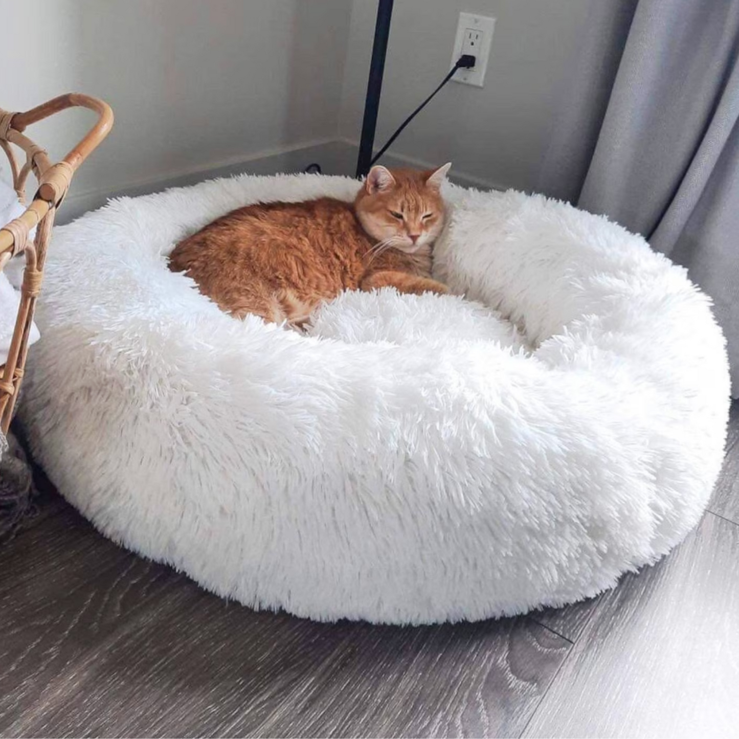 Gemütliches Katzenbett "Wolke 7" - das besondere Katzenkörbchen - flauschig, waschbar, wasserfest_weiß_testieger