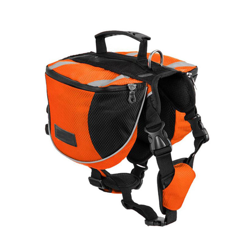 Hunderucksack / Hunde-Satteltasche mit 2 Seitentaschen fürs Wandern - integriertes Geschirr, reflektierend, langlebig