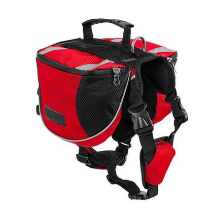 Hunderucksack / Hunde-Satteltasche mit 2 Seitentaschen fürs Wandern - integriertes Geschirr, reflektierend, langlebig