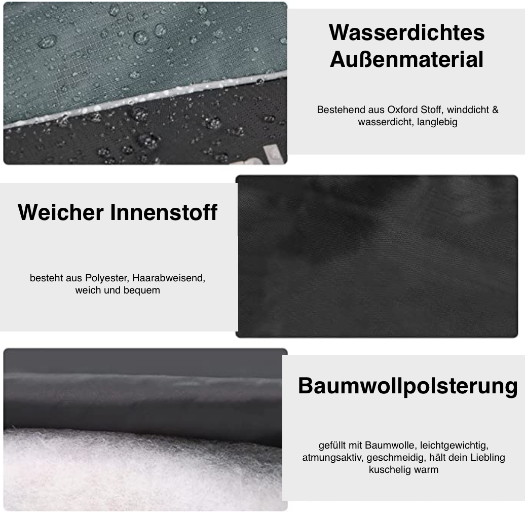 Allwetter Hundejacke mit Innenfutter und integriertem Geschirr