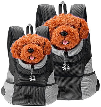 Hunde-Tragerucksack für kleine & mittelgroße Hunde bis max. 11 kg - super bequem & größenverstellbar_schwarz testsieger