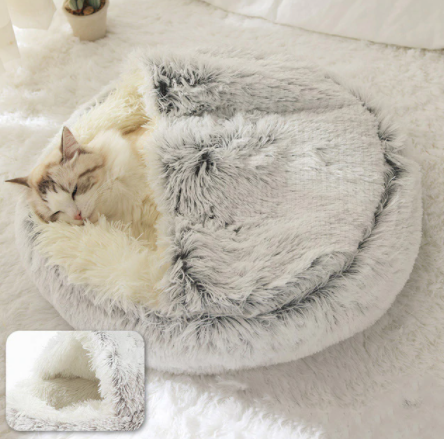Orthopädisches Katzenbett - kuschelig weich, waschbar, haustierfreundlich_anthrazit