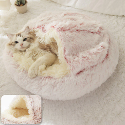 Orthopädisches Katzenbett - kuschelig weich, waschbar, haustierfreundlich_pink