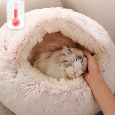 Orthopädisches Katzenbett - kuschelig weich, waschbar, haustierfreundlich_pink 2