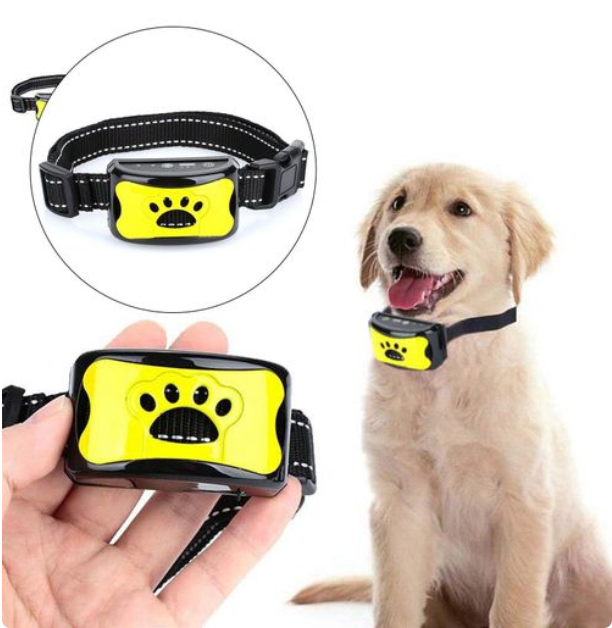 Anti-Bell Halsband / Trainingshalsband für Hunde - 7 Stufen Sound & Vibration_gelb