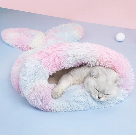 Katzenbett und Schlafsack im Meerjungfrau Design