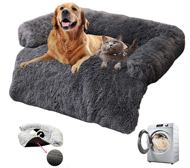 Kuscheliges Hunde-Sofabett "Wolkentraum" - Anti-Stress, wasserdicht, leicht waschbar_anthrazit_4