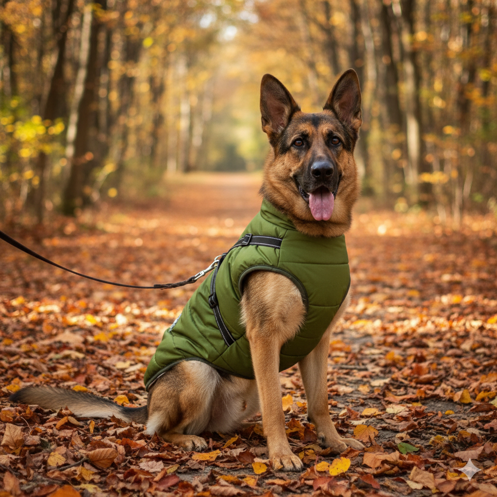 Allwetter-Hundejacke - wasserdicht, verstellbar_grün