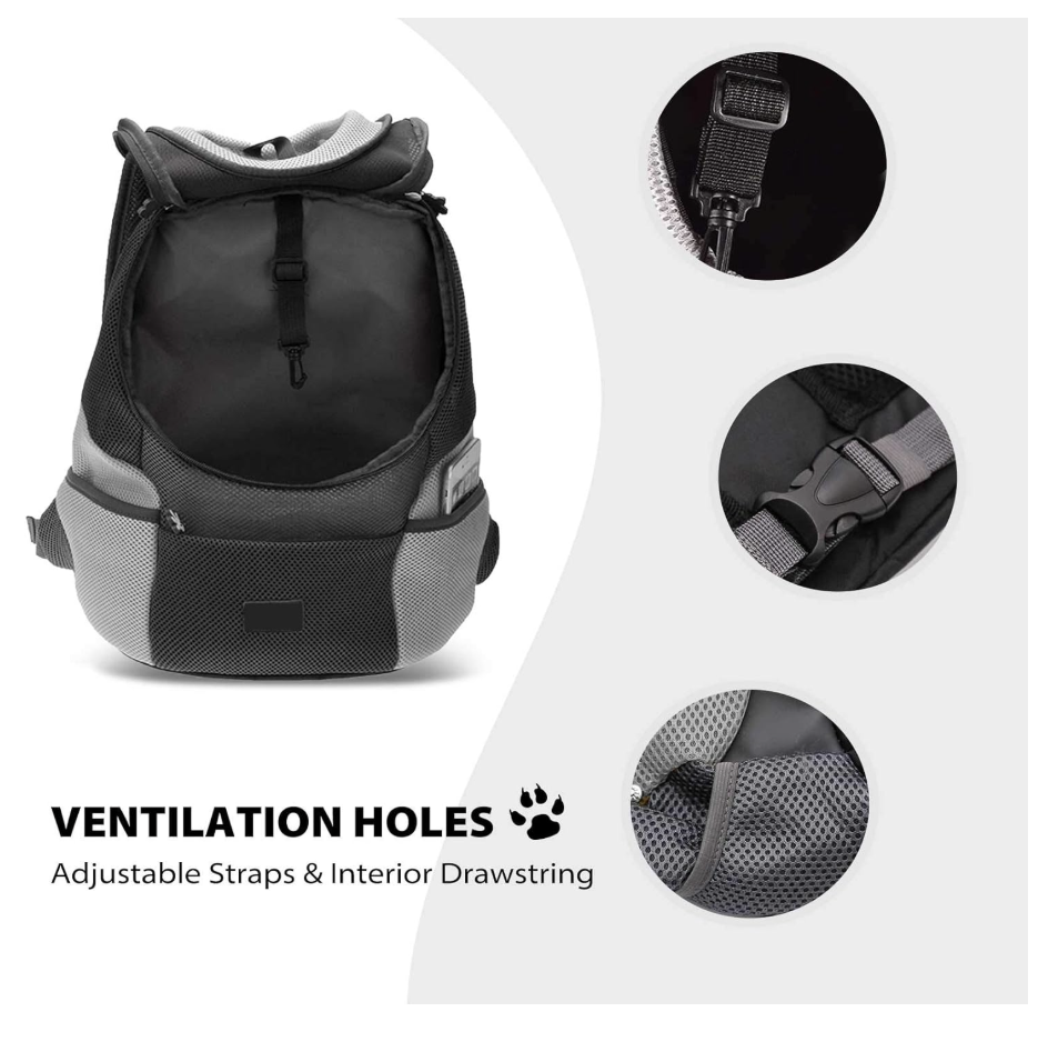 Hunde-Tragerucksack für kleine & mittelgroße Hunde bis max. 11 kg - super bequem & größenverstellbar