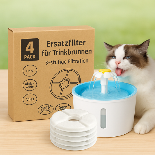 4 Ersatzfilter für Trinkbrunnen für Katzen - Testsieger