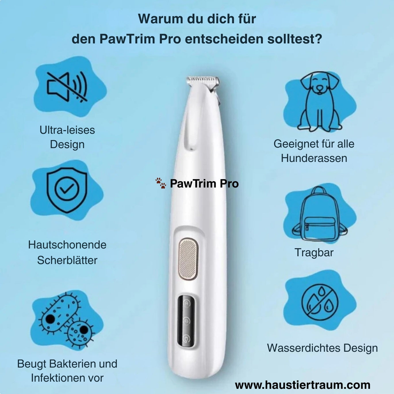 🐾 PawTrim Pro – Präziser Pfotentrimmer für Hunde & Katzen
