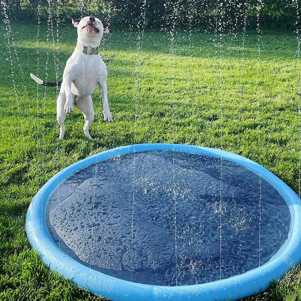 Hunde-Sprinklermatte I Hundebad I Hundepool für kleine und große Hunde I Faltbarer Planschbecken