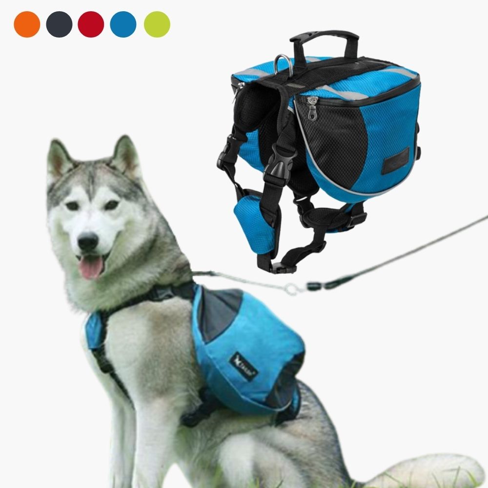 Hunderucksack - Hundesatteltasche mit 2 Seitentaschen fürs Wandern