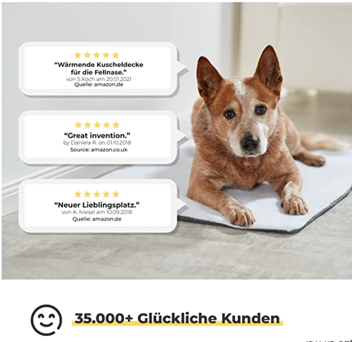 Selbstheizende Wärmematte / Wärmebett für Hunde - kundenbewertungen, reviews - S (60X45CM)