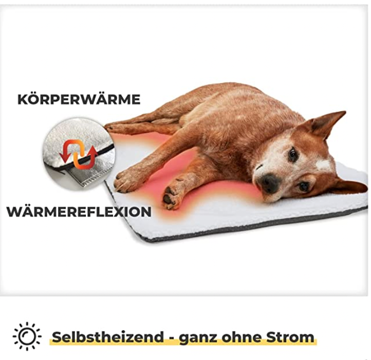 Selbstheizende Wärmematte / Wärmebett für Hunde - ohne Strom, kuscheli –  www.m