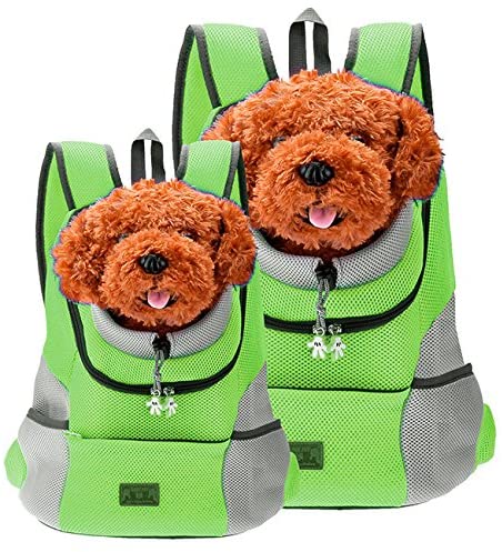 Hunde-Tragerucksack für kleine & mittelgroße Hunde bis max. 11 kg - super bequem & größenverstellbar_grün neu