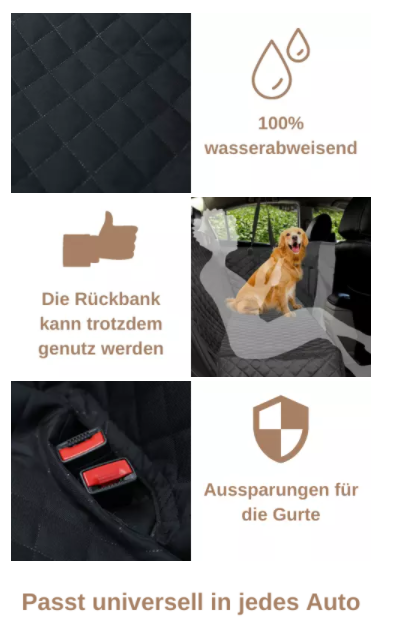 Hunde Autodecke für Rückbank und Kofferraum