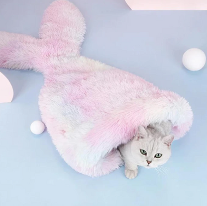 Katzenbett und Schlafsack im Meerjungfrau Design