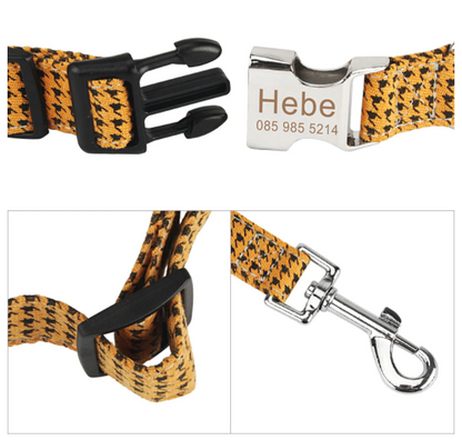  Personalisiertes Hundehalsband mit Leine - mit Name & Tel.-Nr. bedruckt bild